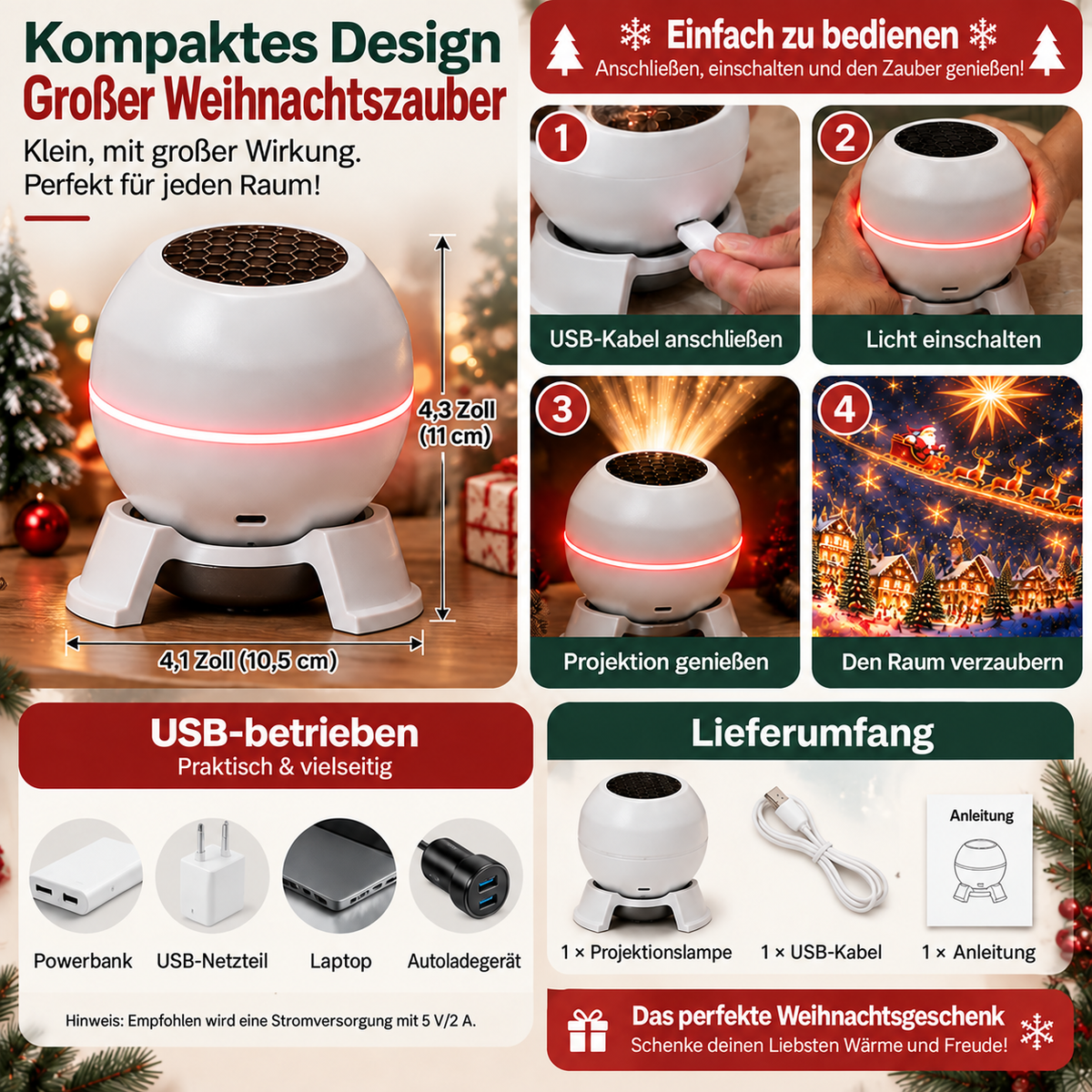 Offizieller Shop | 💕🎄 SCNDR® intelligenter holografischer Projektor (HD Smart Dynamic 5D)